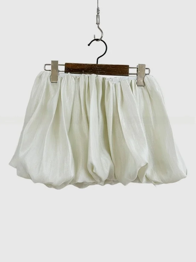 

Chic Cloudlike Fluffy High Waist A-Line Pleated Skirt Women's 2025 New Sle Lantern ort Skirt Spring Season Faion