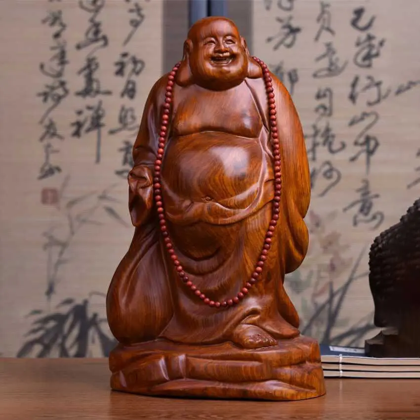 

Палисандр резной Будда Майтрейи украшения из массива дерева домашний бизнес удача бизнес открытие ремесло украшения подарки
