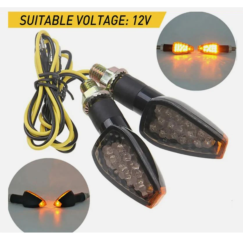 2pcs/set Motorcycle Front&Rear Turn Signal Lights Steering Lamp Super Bright Waterproof 14 LED Car Accessories