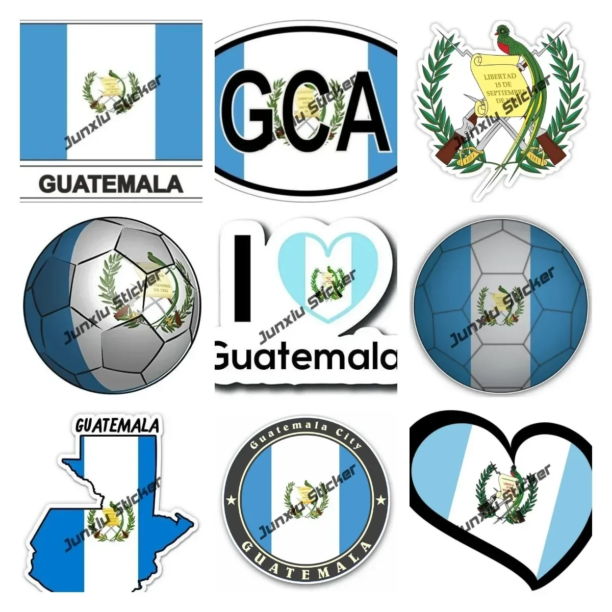 

Love Guatemala Sticker Flag Guatemala Country Code Flag Sticker Flag City Shield Crest Travel Stamp Decal Car Accessories