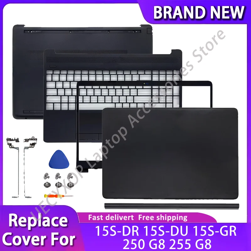 

Laptop Shell LCD Top Case Bezel Cover Palmrest Upper Case Bottom Base Cover Hinge Case for 15S-DR 15S-DU 15S-GR 250 G8 255 G8