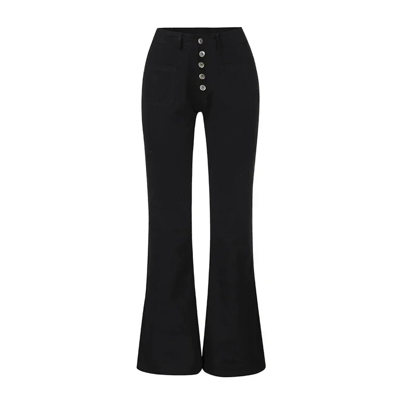 Micro flared jeans Women\'s spring 2024 design sense high-waisted slimming horseshoe pants nine-point pants