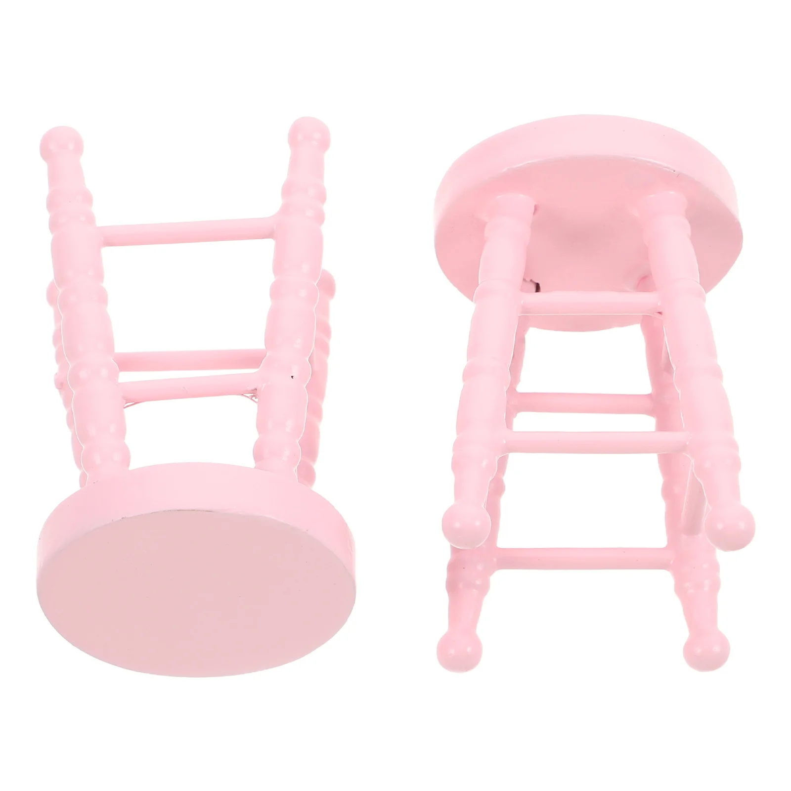 Mini-Hocker, 1:12, Massivholz, rundes Design, hohe Beine, Stuhl für Miniaturmöbel, Basteln, Mikroszene, Dekor, Hochstuhl