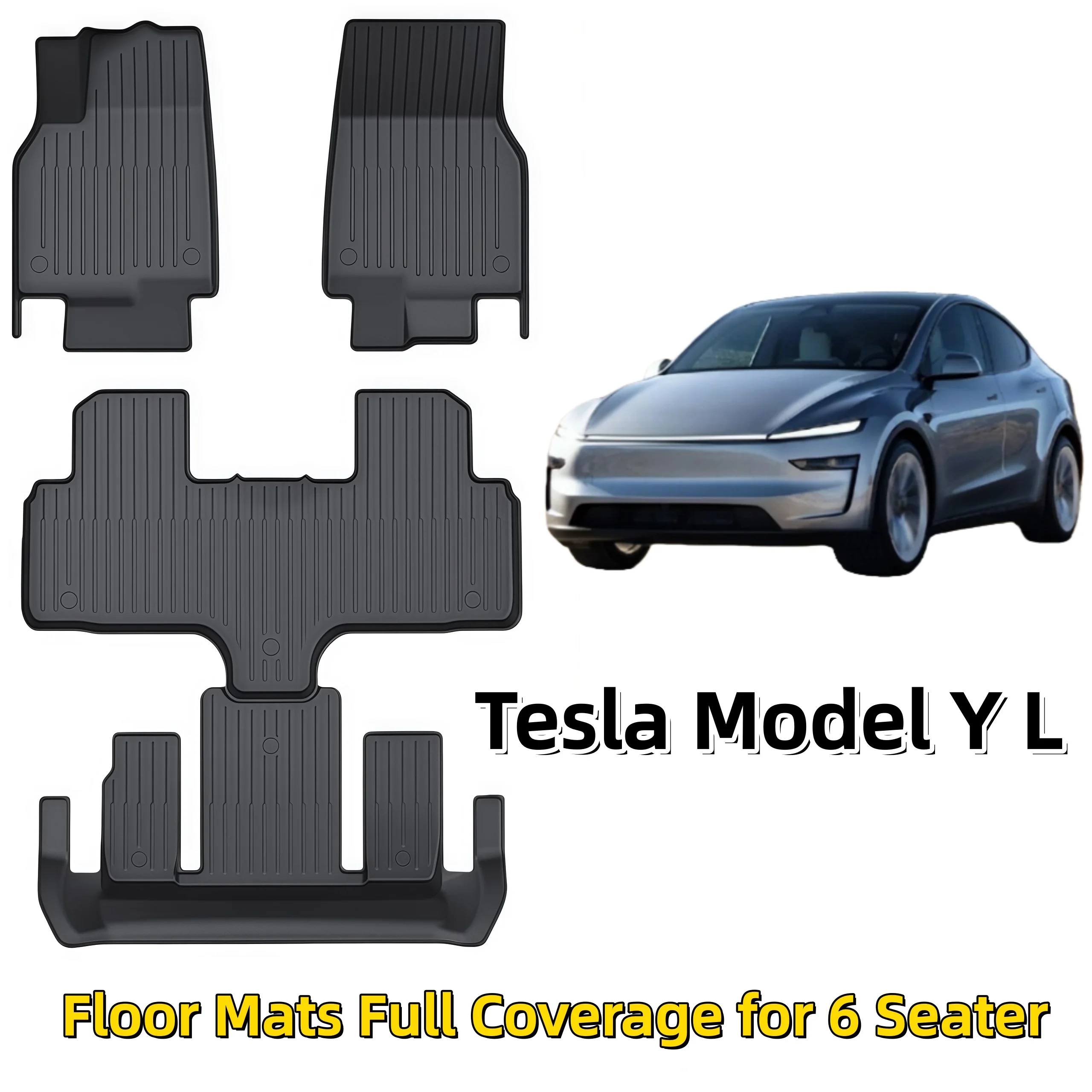 

Коврики Tesla Model Y Полный охват на 6-местный, 6-местный полный напольный коврик для Tesla Model Y