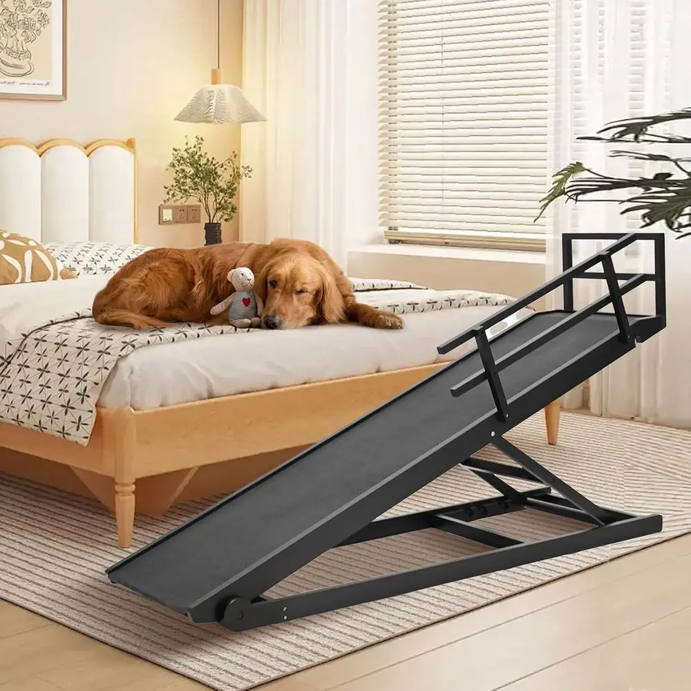 

5-Level Adjustable Wooden Dog Bed & SUV, 17.7-31.4 Height, Folding Non-Slip for Small to Large Dogs & Cats