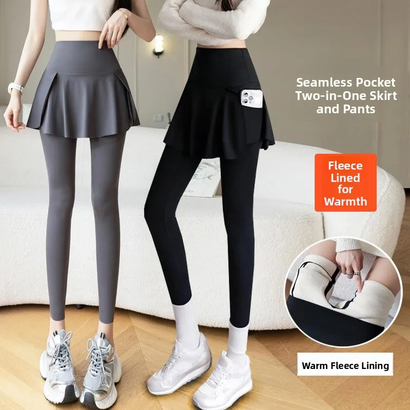 

Брюки для йоги большого размера с высокой талией Леггинсы с боковыми четырьками Cry Velvet Thiened Теплые брюки из девяти предметов Полиэфирное волокно