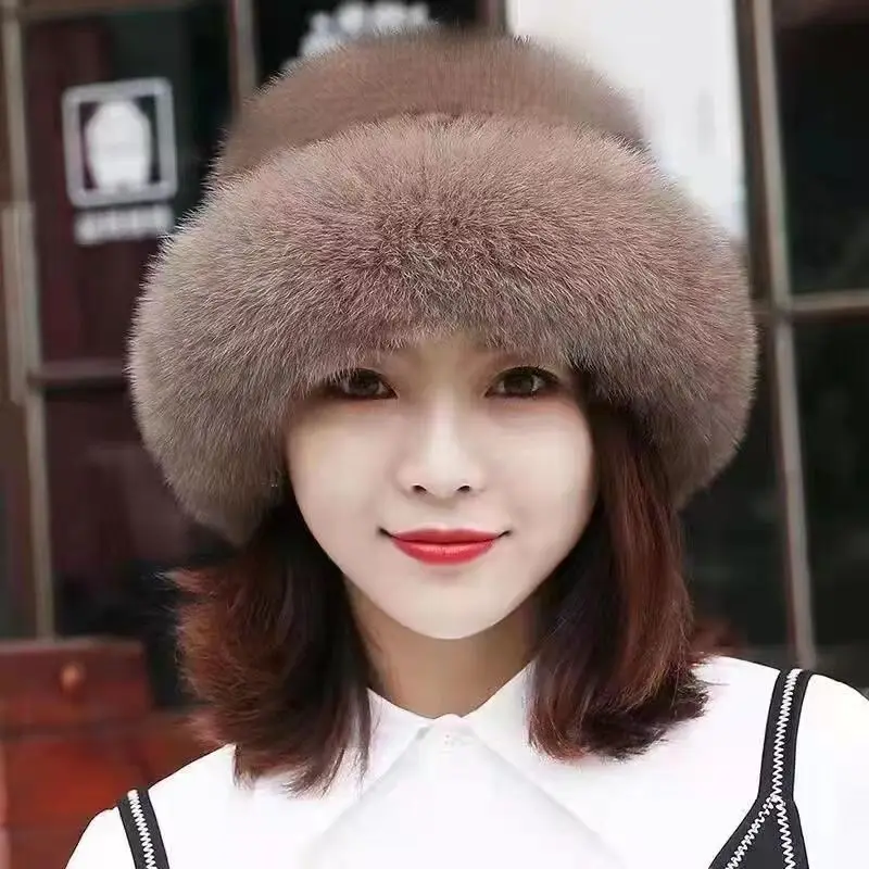 Faux fur hat Mongolia bag shape bowler warm hat autumn and winter fashion wool-like thick