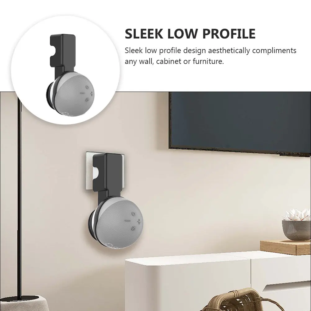 Wall Mount Bracket for Smart Speaker – Non-Drill Plastic Holder, Fits 4-5 Inch Speakers, Secure Low-Profile Design