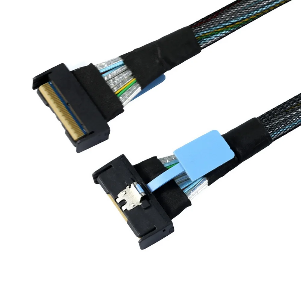 

Cablecc Slimline SAS 8i SFF-8654 74Pin Male to SFF-8654 4.0 74Pin Male Extender Cord, PCI-E 5.0 Mini Cool Edge IO MCIO Cable