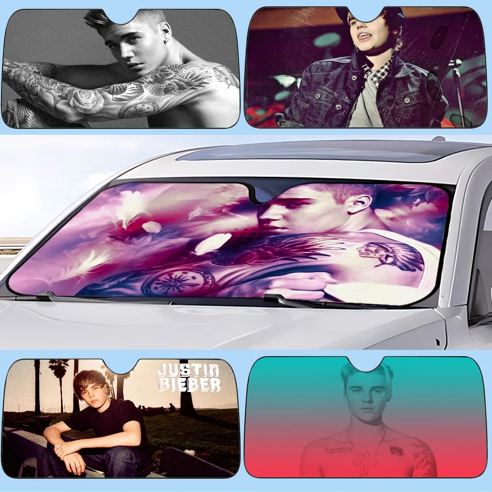 

Justin Bieber Car SunShade Windscreen Front Window Visor 70x130cm Sun Visor Solar Protect Plaid Gift Novelty Car
