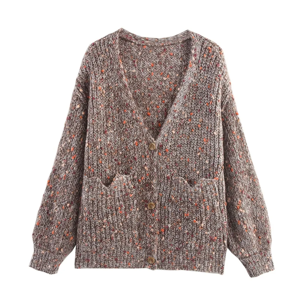 

UNIZERA 2025 New Product Women's Casual Fashion European and American Style Design Color Knitted Sweater cardigan Coat