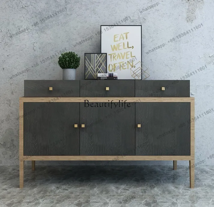 XX  Nordic Rural Retro Dining Side Cabinet Nordic Light Luxury Storage Entrance Modern Simple Wine Cabinet