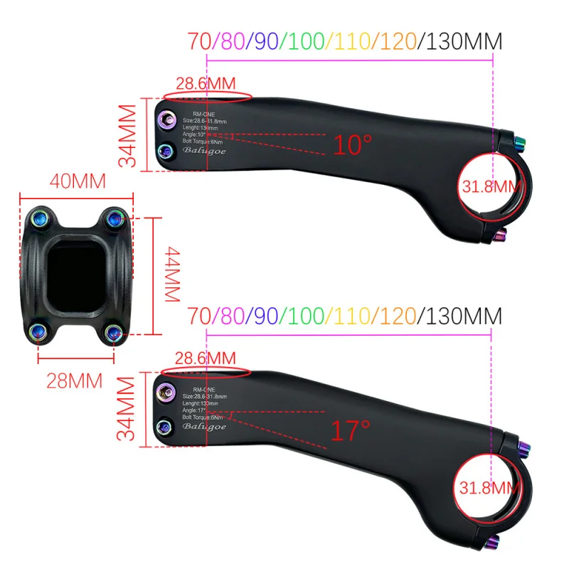 Carbon Fiber Road Bike Stem Internal Cable Routing Handlebar Stem Degree Adjustable Riser For Mountain Bike