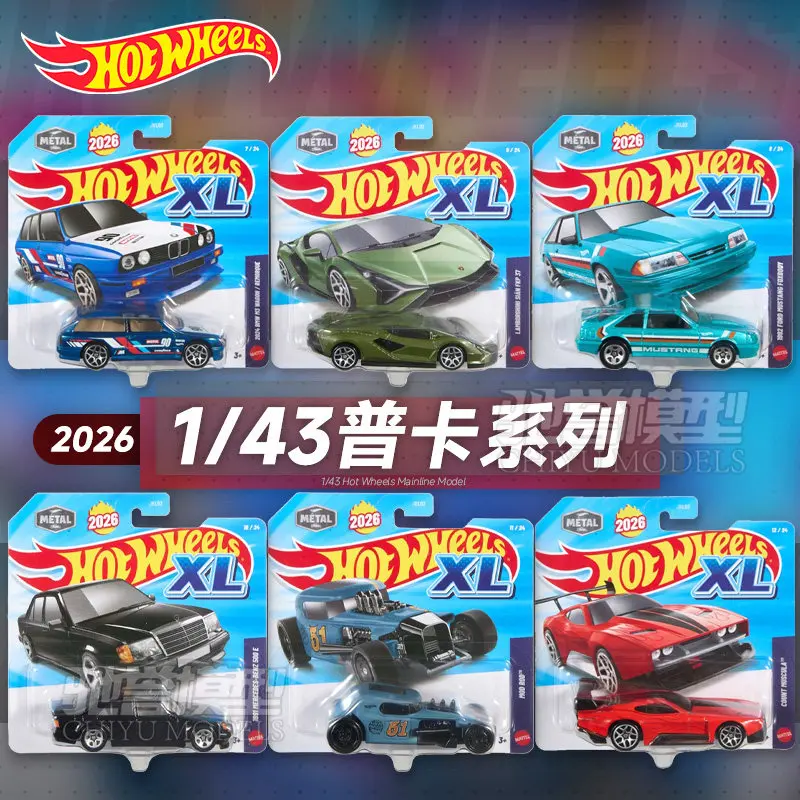 

Коллекционные модели автомобилей Hot Wheels 1:43 XL Diecast 2026 Metal Series: Mercedes Benz 500E, BMW, Lamborghini Lightning — игрушки для детей
