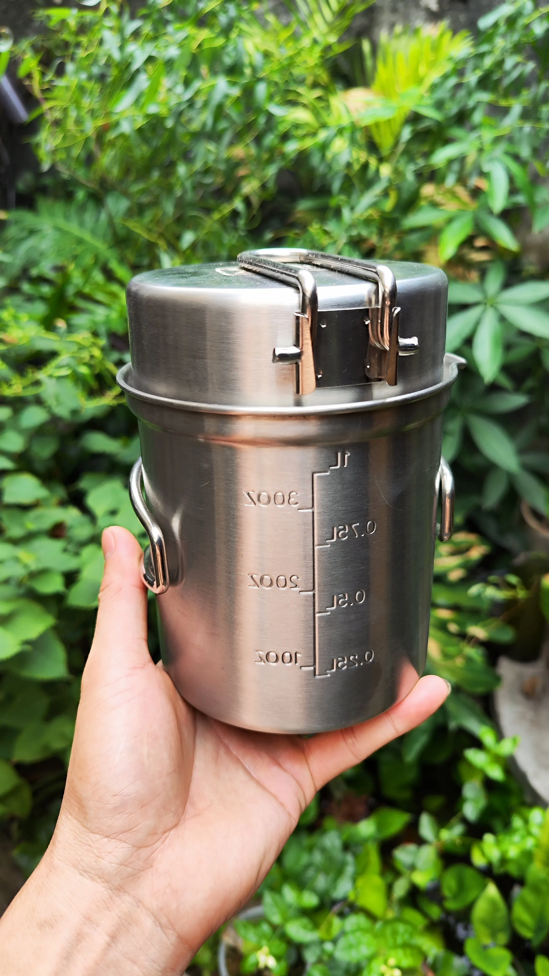 Camping Cooking Cup - Paslanmaz Çelik Kamp Yemek Takımı Katlanabilir