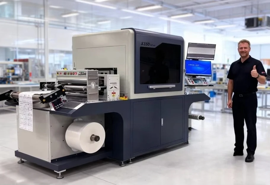 Factory Sale Automatic Roll to Roll Digital Paper Label Printing Machine Colorful Logo Printing Single Pass Printer