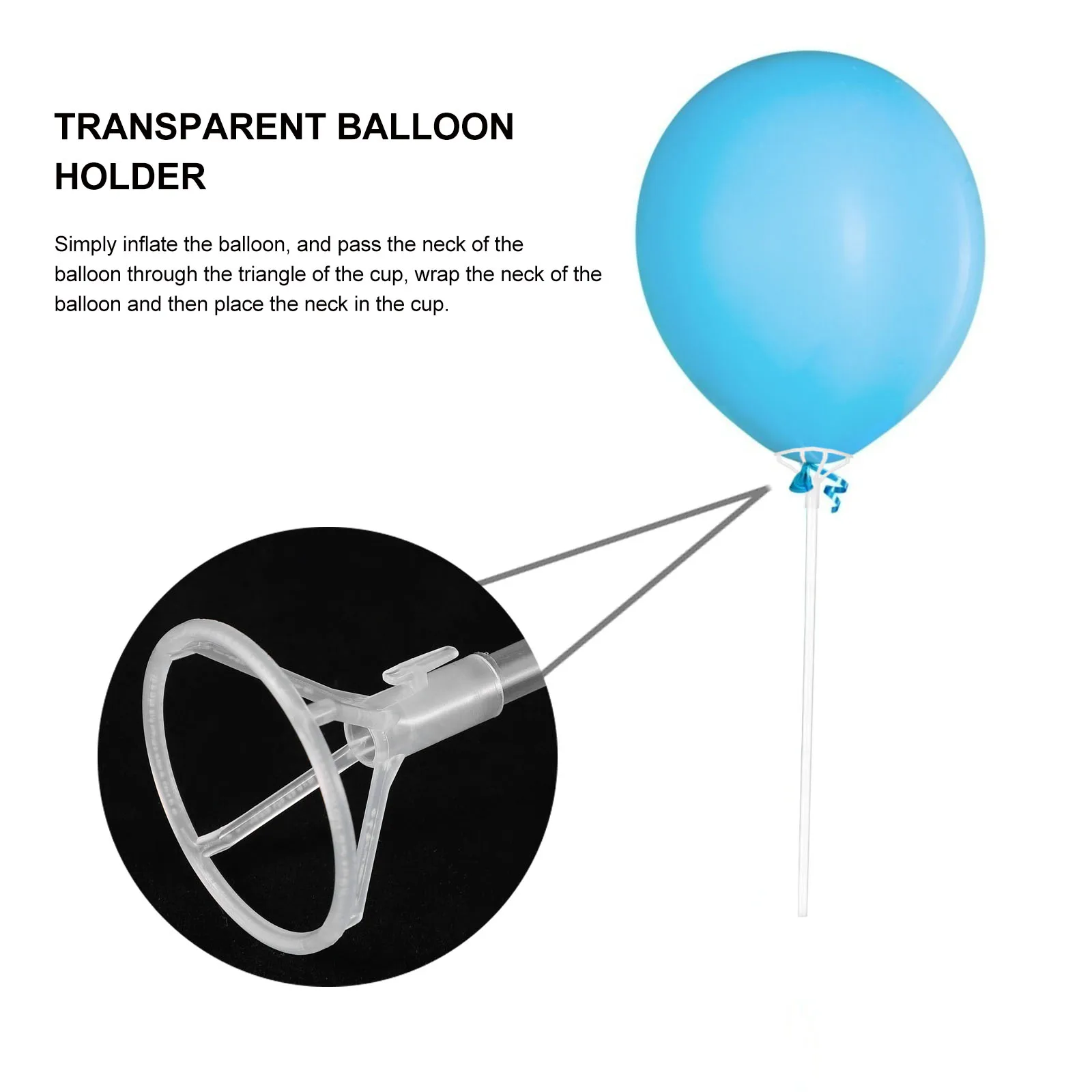 

50pcs Balloon Rods Transparent Sticks Holder Stands Party Accessories Balloon Cups Reusable Fit Perfectly Latex Foil Balloons