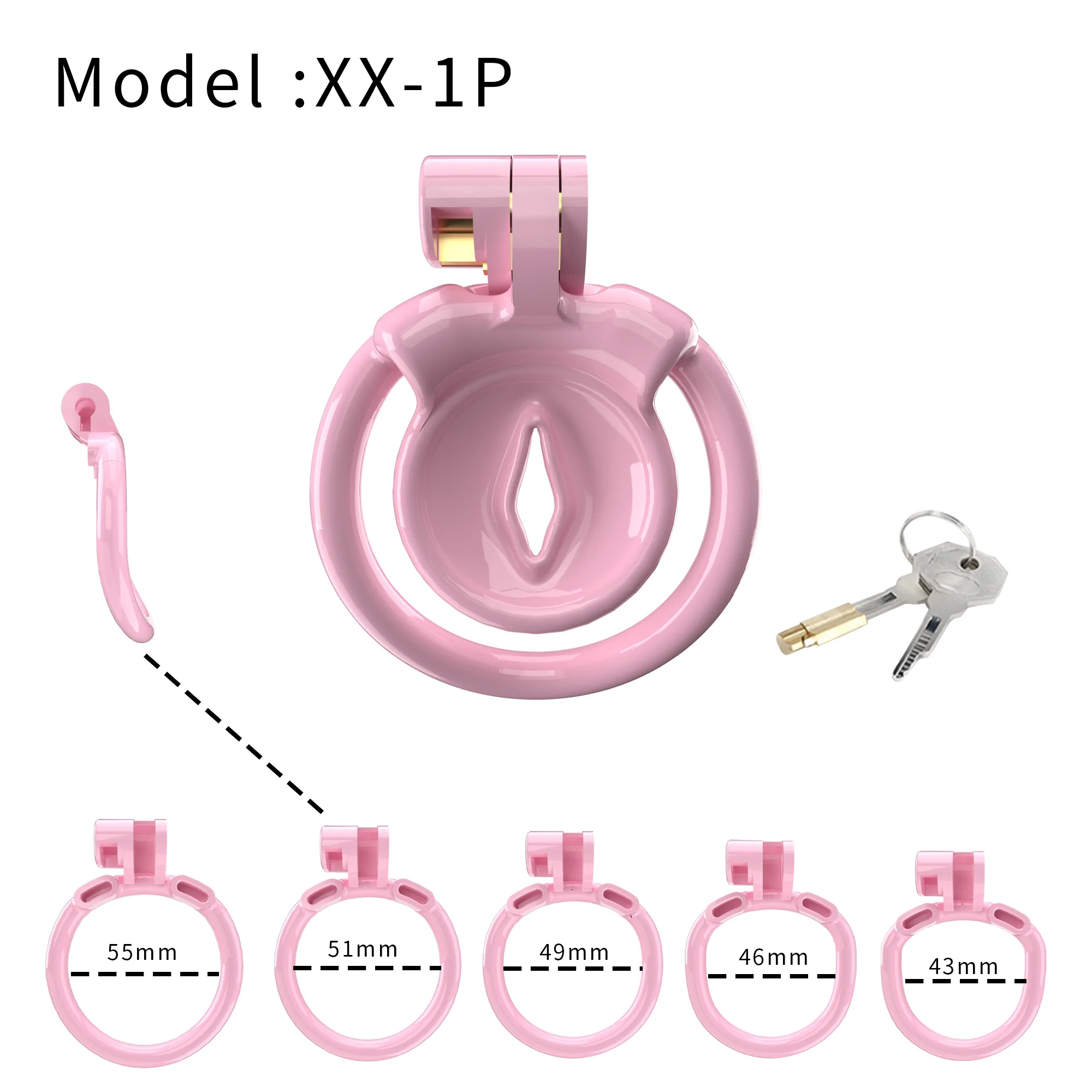 Super Small Negative Sissy Chastity Cage,Male BDSM Bondage Penis Lock with 5 Size Cock Rings Slave Permanent 2023 Chastity Belt