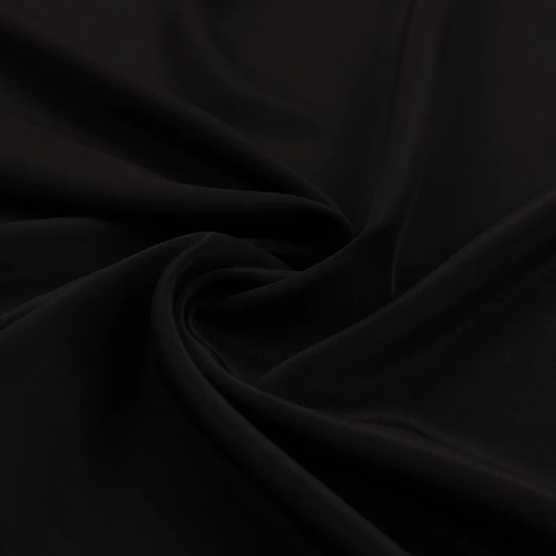 Fine-spun silk double crepe plain fabric for trousers dresses shirts light and skirts
