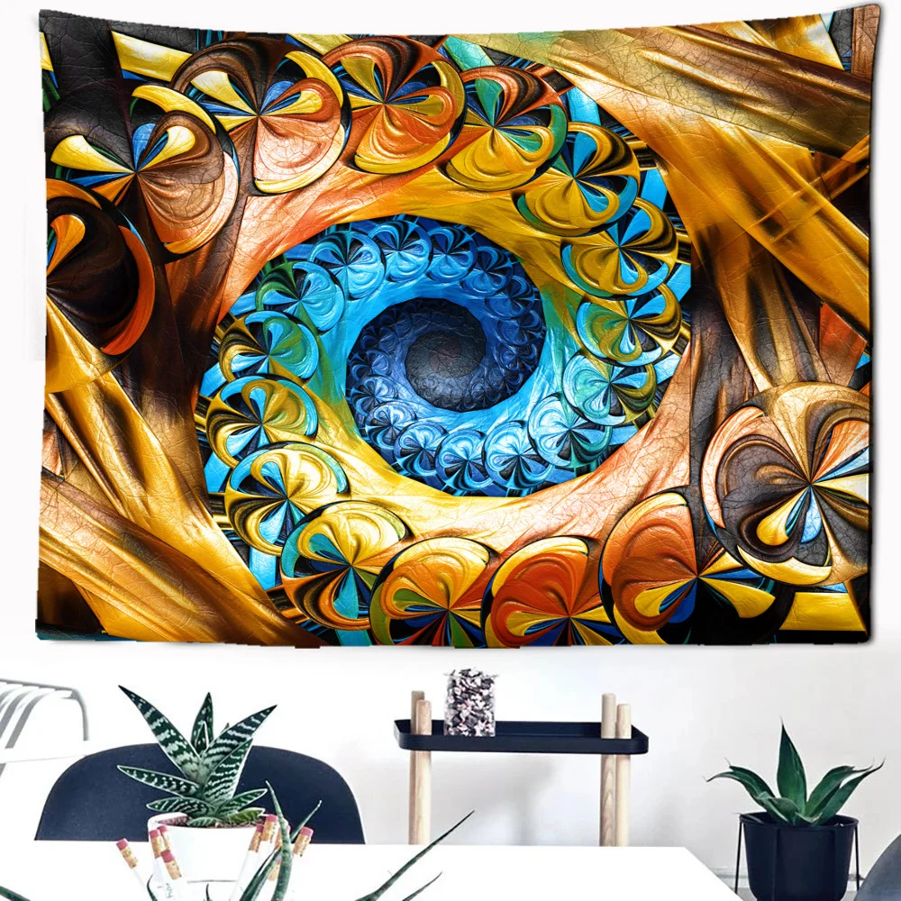 Mandala Fantasy Style Tapestry Cycle Pattern Bedroom Kitchen Wall Decoration Home Textiles Ornaments Decor Dormitory Background