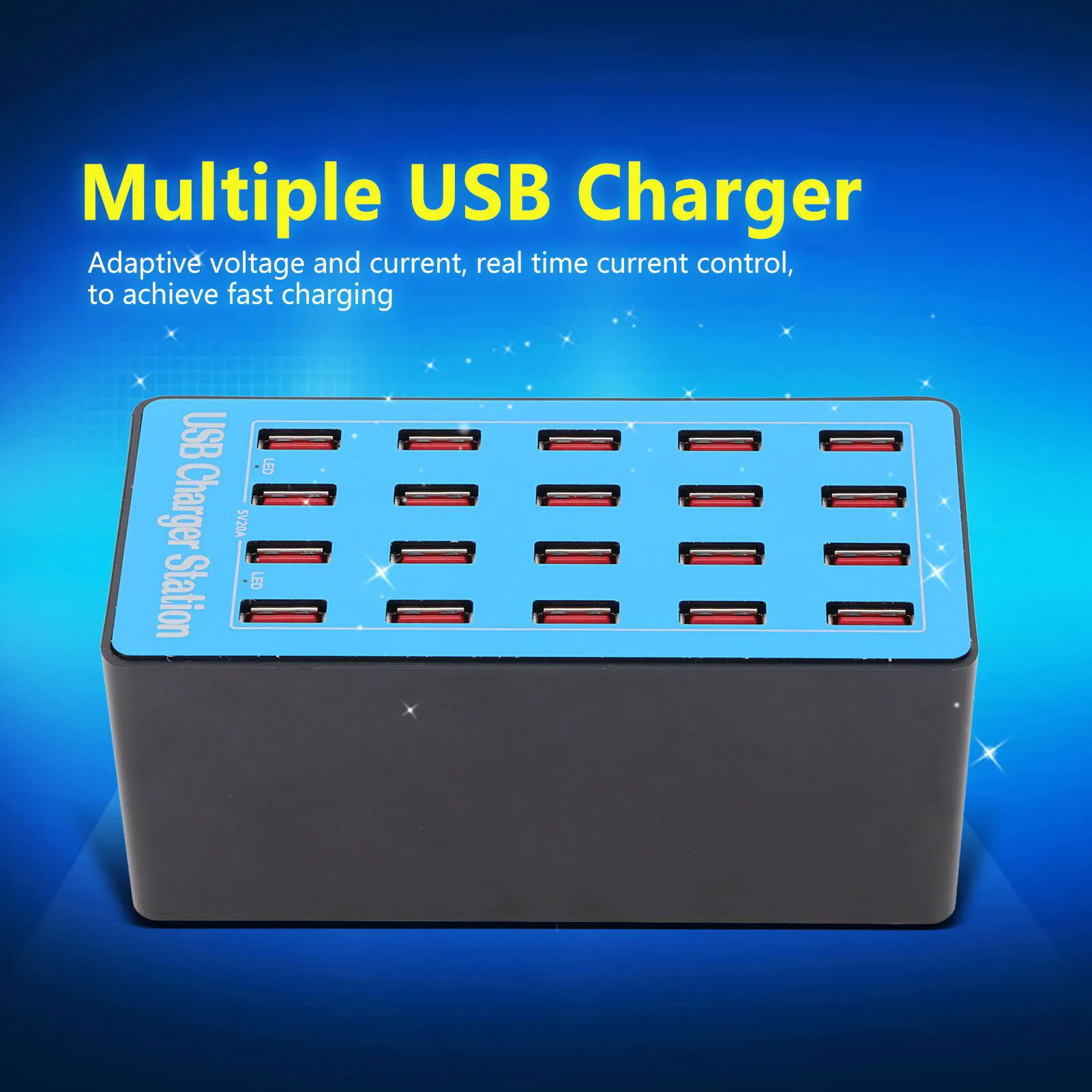 

USB-станция Plug and Play с несколькими USB-портами, нескользящая, с чипом интеллектуальной идентификации, 100-240В, с охлаждающим вентилятором для дома