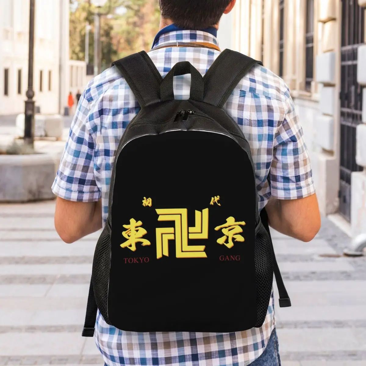 Anime Tokyo Swastika Character Backpack Student Boys Girls BookBag School Bag Laptop Shoulder Bags