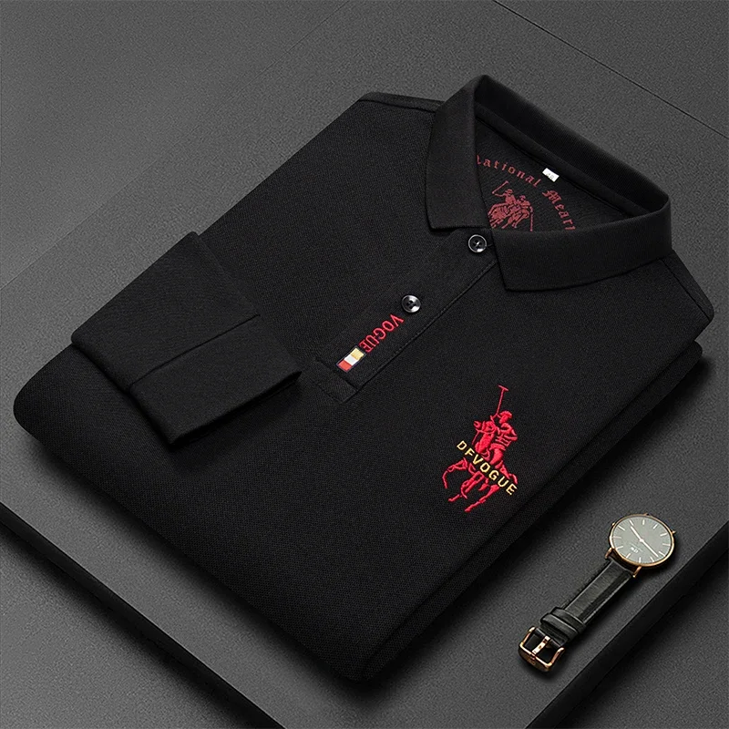 Brand 2024 New Long Sleeve Polo Shirt Lapel Embroidery Shirts Casual Men Clothing TShirts Fashion Breathable High Quality Tops