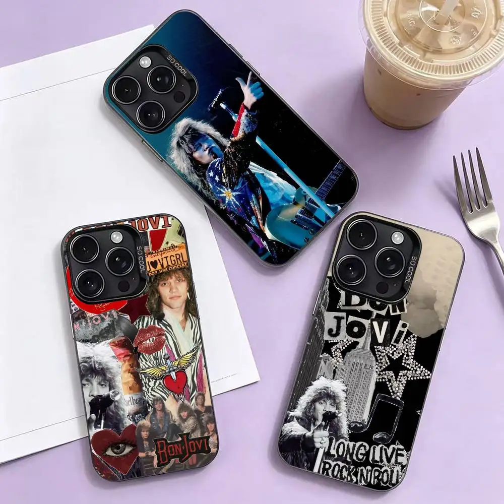 

Cool B-Bon J-Jovi Rock Band Phone Case For iPhone 17,16,15,14,13,12,11 Plus,Pro Max,XS,Colorful Silver Phone case Funda Cover