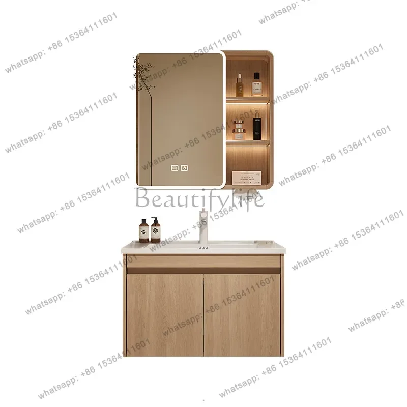 

Thickened honeycomb aluminum bathroom cabinet with side cabinet wash basin combination toilet wash basin