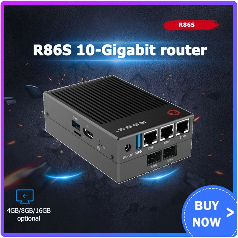 R86S 10-gigabit router optical port N5105 N5105 N6005 mini host multi-network port third-generation industrial personal computer