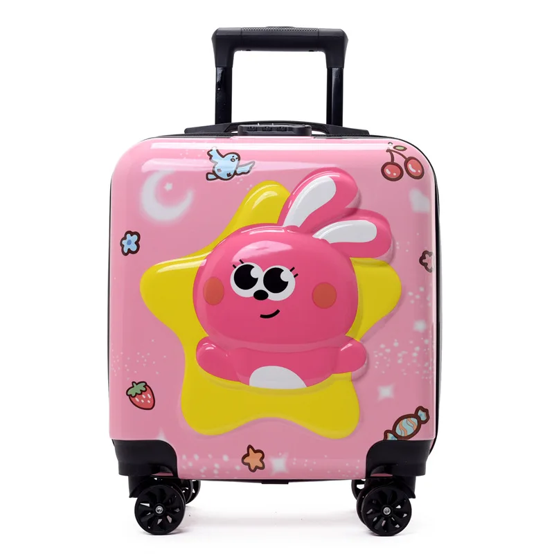 

8-Inch Children's Lage Pink Rabbit Suitcase with Combination Lo for Travel Cute Cartoon Design ex Kids' Carry-On Bag