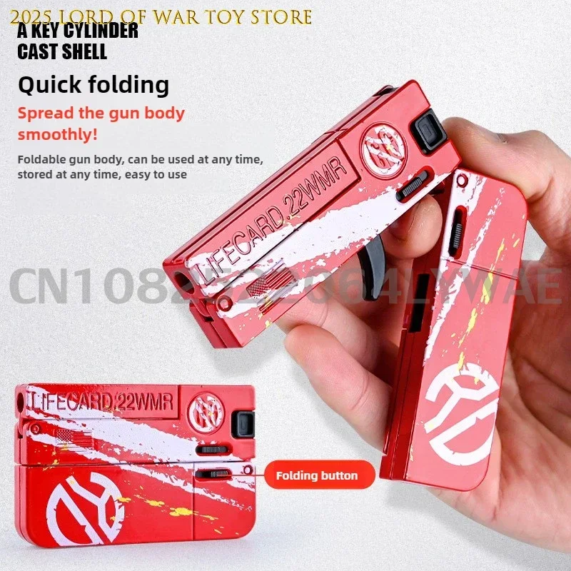 Pistolet pliant en alliage Lifecard amélioré, jouet, balle molle, modèle de tir, pistolet pour adultes, enfants, garçons, cadeaux de noël, 2.0