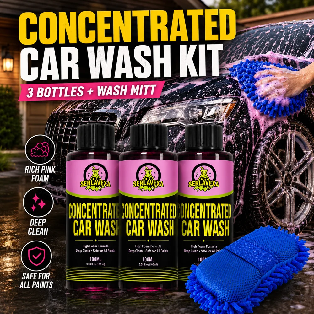 120ml 3pcs Concentrated Car Wash Liquid with Microfiber Mitt High Foam Auto Shampoo Cleaner for Car Motorcycle Paint Care