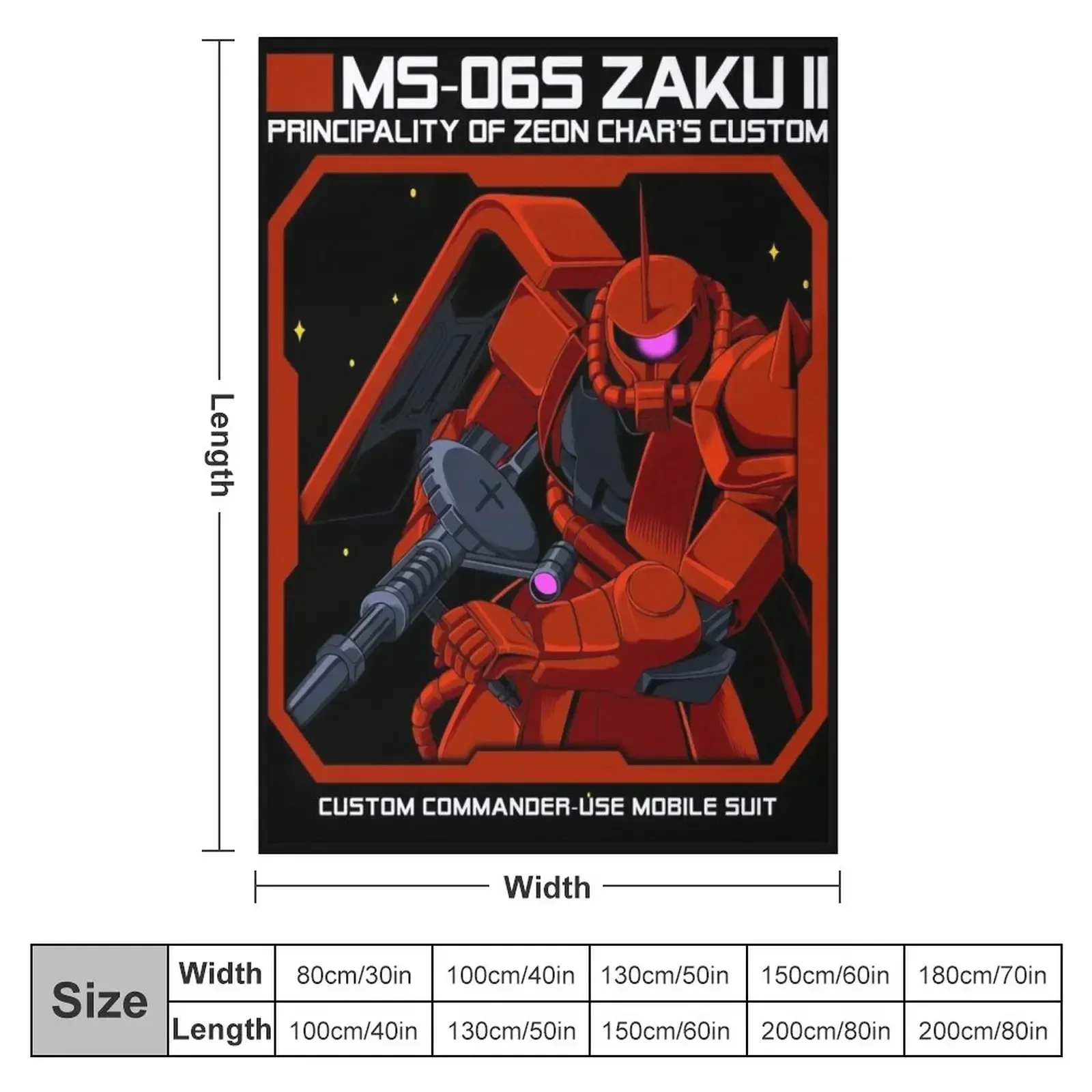 MS-06S Char's Zaku II Throw Blanket Quilt Tourist halloween Beach Blankets
