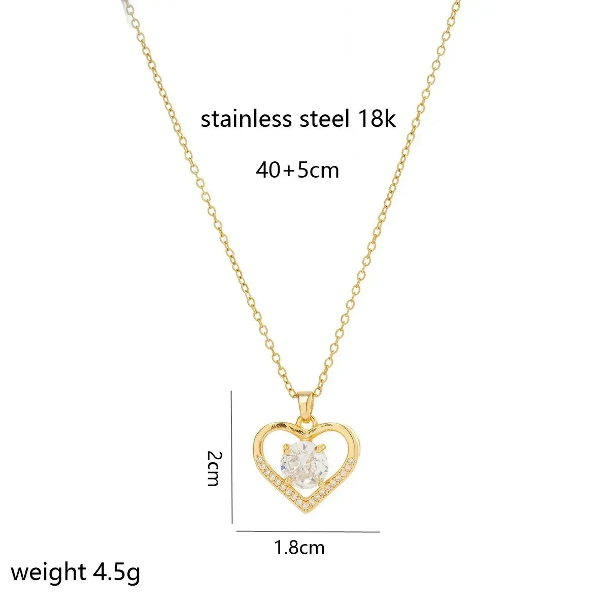 Эта ожерелье из титановой стали в форме сердца – это универсальный и высококачественный выбор для женщин летом, комплект с цирконом.