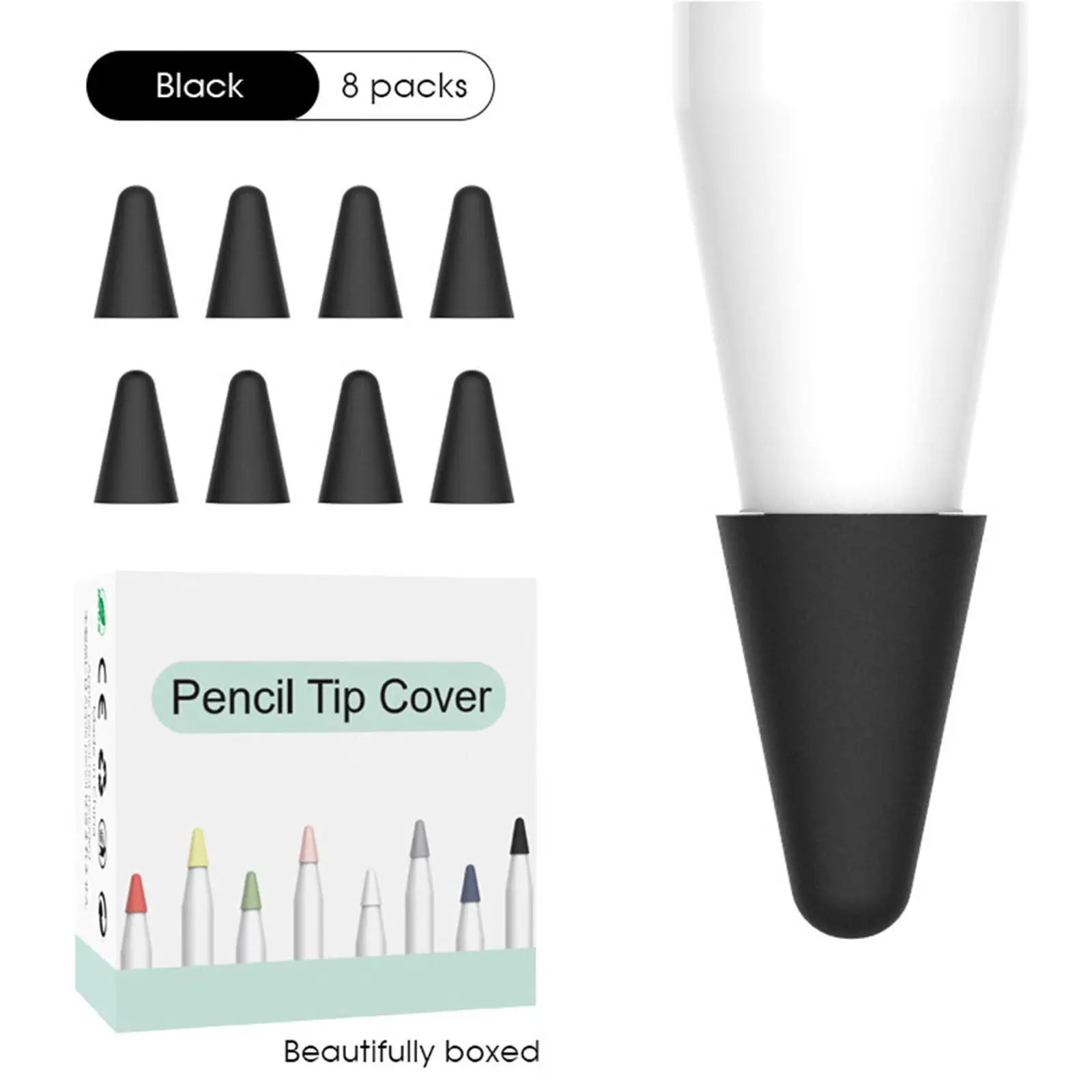 8Pcs Silicone Protective Cover Stylus Pen Nib Tip Cap Compatible Pencil 1 2 Anti Slip Writing Drawing Sleeve