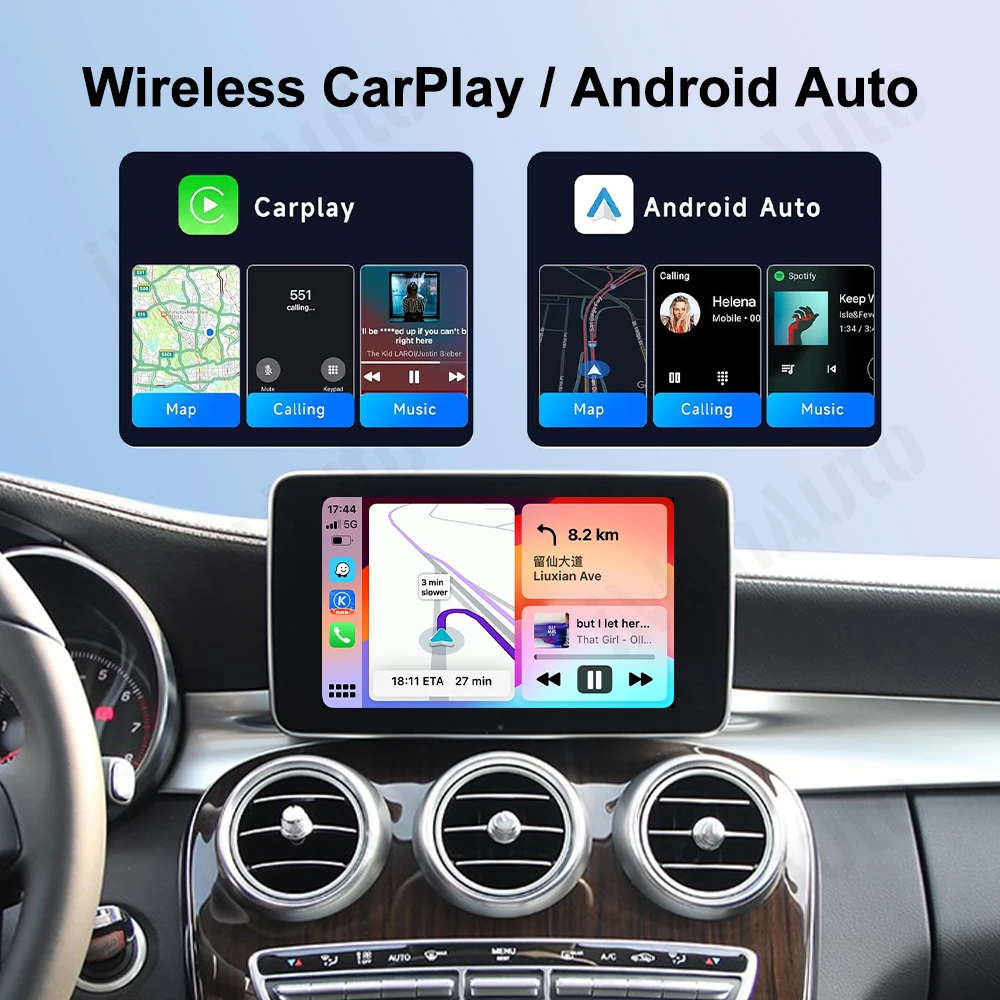 CarPlay Module for Mercedes Benz 2015-2018 C Class/GLC/V Class, Support Original Car Bluetooth Audio, Plug and Play