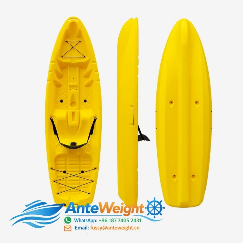 2.55m PE Kayak Single Person Racing Canoe Ocean Boat Hard Plastic Travel Boat White Water Surfing Fishing Boat