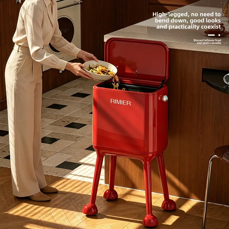 Kitchen Trash Can No Bending Tall Legs Lid Removable High Style Large Capacity Kitchen Trash Bin Trash Can Kitchen Garbage Bin