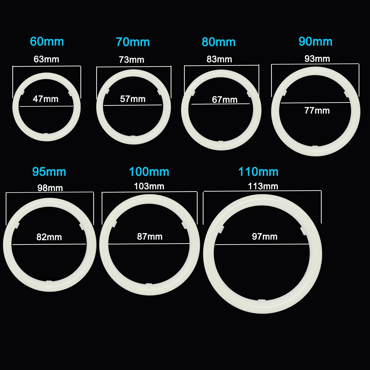 2PCS COB LED Angel Eye Halo Ring 60MM 70MM 80MM 90MM 95MM 100MM 110MM 120MM Auto DRL Auto Tagfahrlicht LED Scheinwerfer