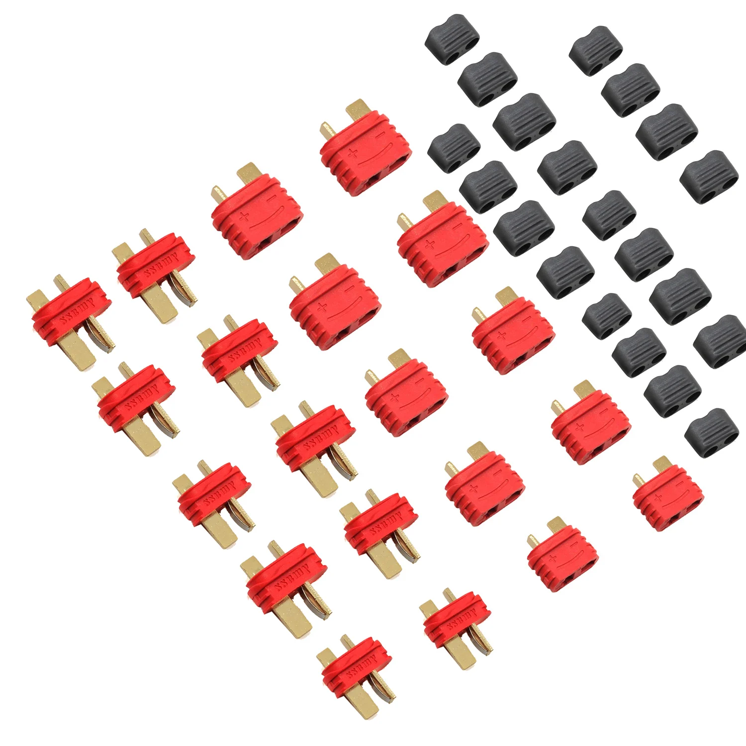 2/5/10 Pairs AMASS Upgrated Sheathed T Plug Connectors Dean Style with Protection Cover for RC Battery ESC Motor Controller