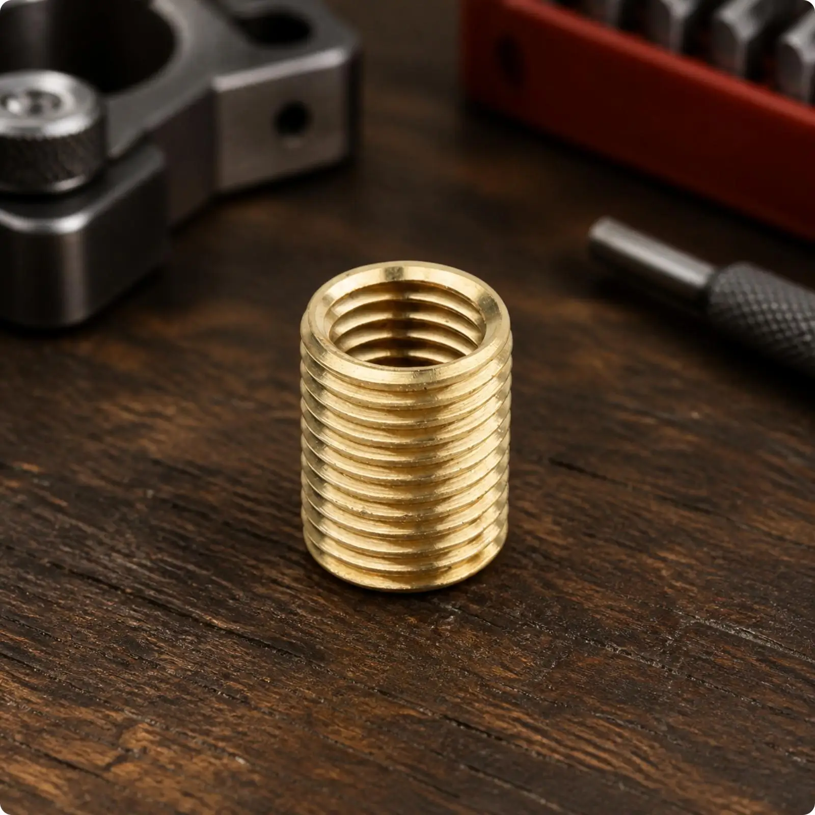Copper Threaded Shift Adapter for Manual Gearbox Knob Replacement in Vehicle Interior