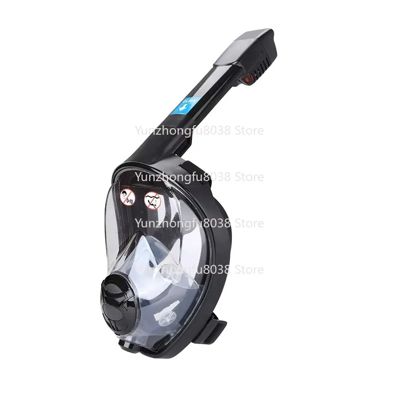 Liquid Silicone 180 Views Dry Top Free Diving Swimming Snorkel, Full Face Snorkel Mask, Adult Diving Mask
