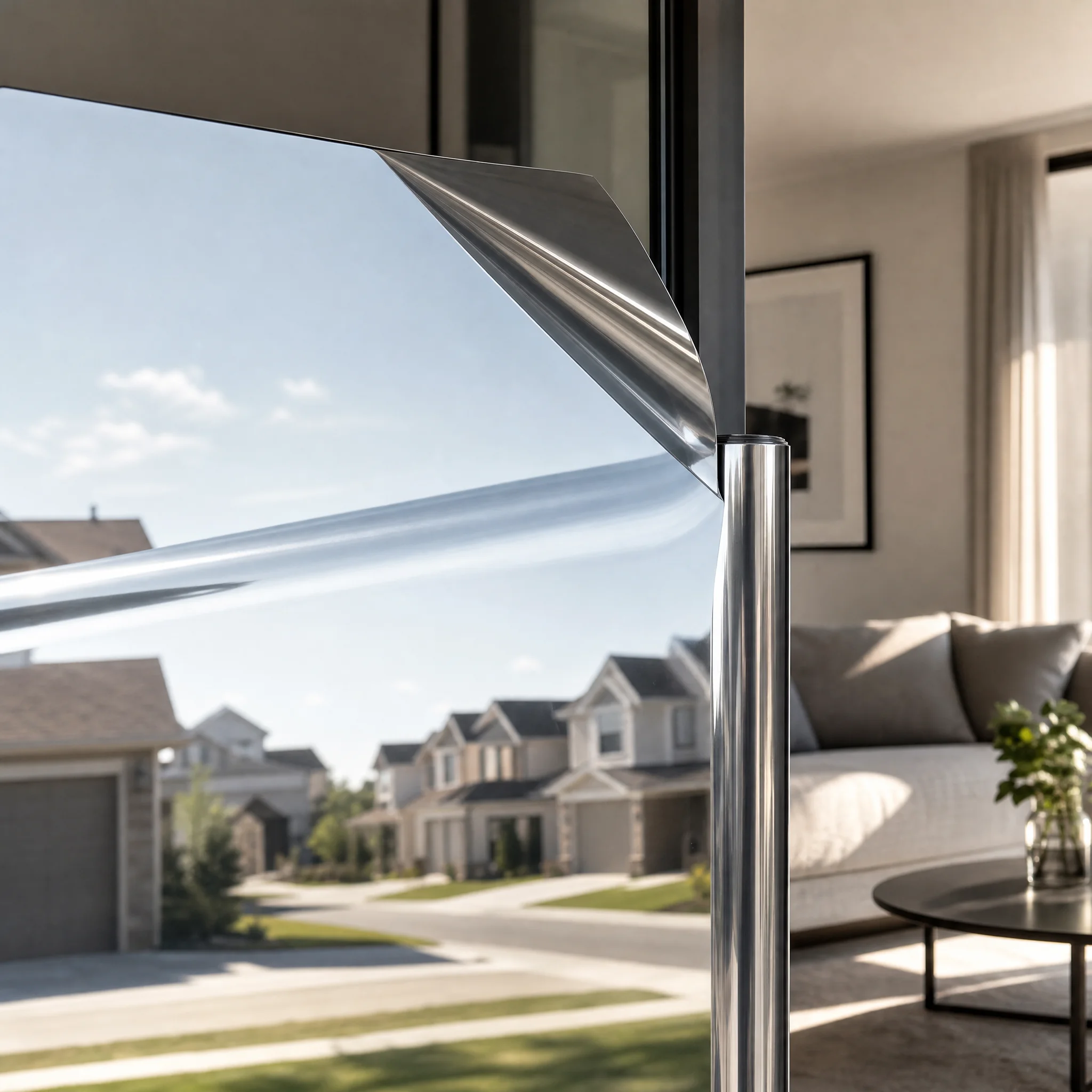 Film de protection réfléchissant pour vitres, contrôle de la chaleur, anti-éblouissement, 5 mil, adhésion statique, amovible, pour maison, bureau, espace de vie, vitrage