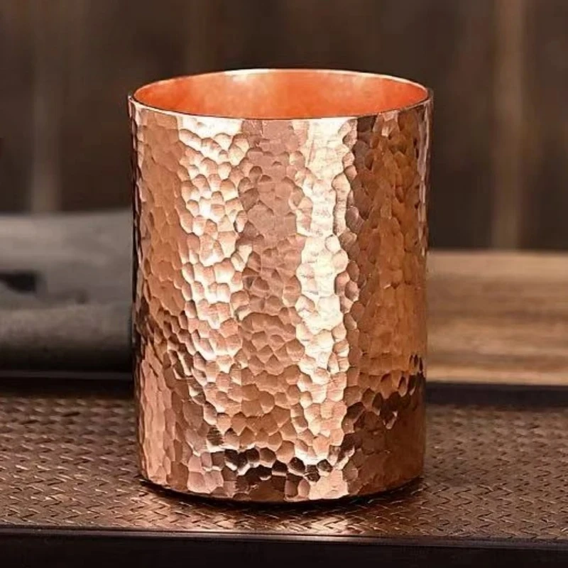 Tasse vintage en cuivre pur multi-tailles, tasse à texture martelée artisanale, tasse à café, thé, eau pour la maison et l'extérieur