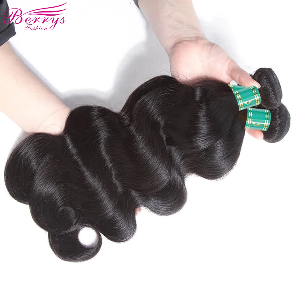 Berrys Fashion 36Inch Body Wave Bundles Brazilian Hair Weave Bundles 1/3/4 PCS Human Hair Bundles Natural Color Remy Hair