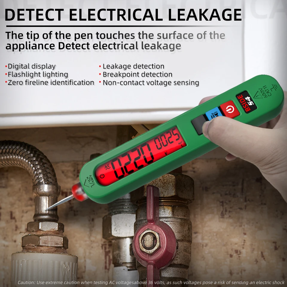 BSIDE Leakage Voltage Detector Tester AC Creepage Electric Pen Non-contact Circuit Continuity 0~300V With Backlight Lighting