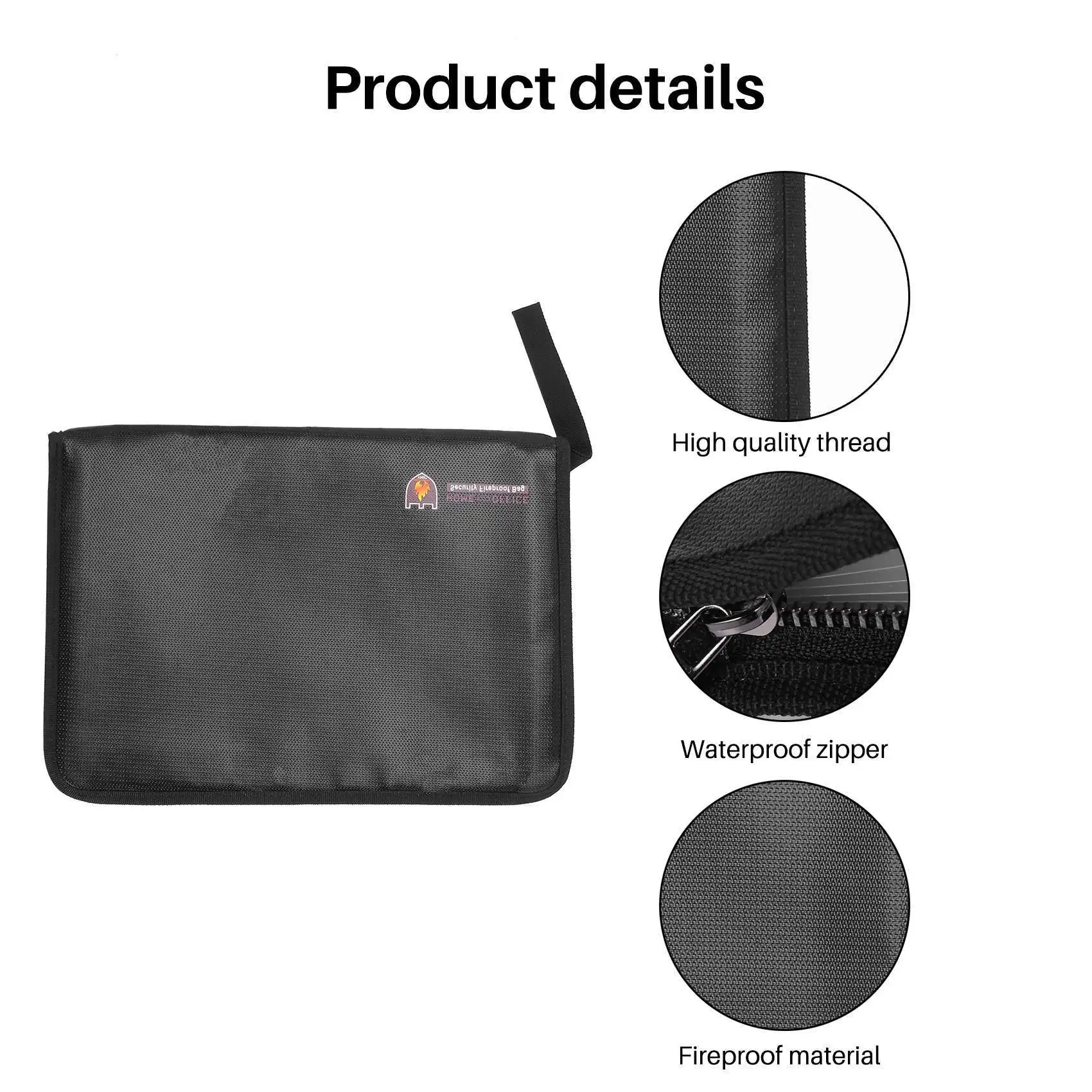 Carpeta de archivos ignífuga, bolsas de documentos de acordeón, tamaño A4, 12 bolsillos, recubiertas de silicona, resistentes al fuego, seguro, Mo, 14,3x9,8 pulgadas