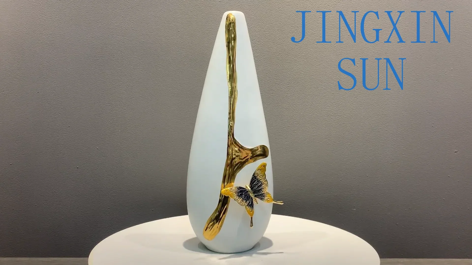 decoracion del hogar Handcraft Modern Tabletop Decor Home Enamel  Butterfly Vase Ceramic