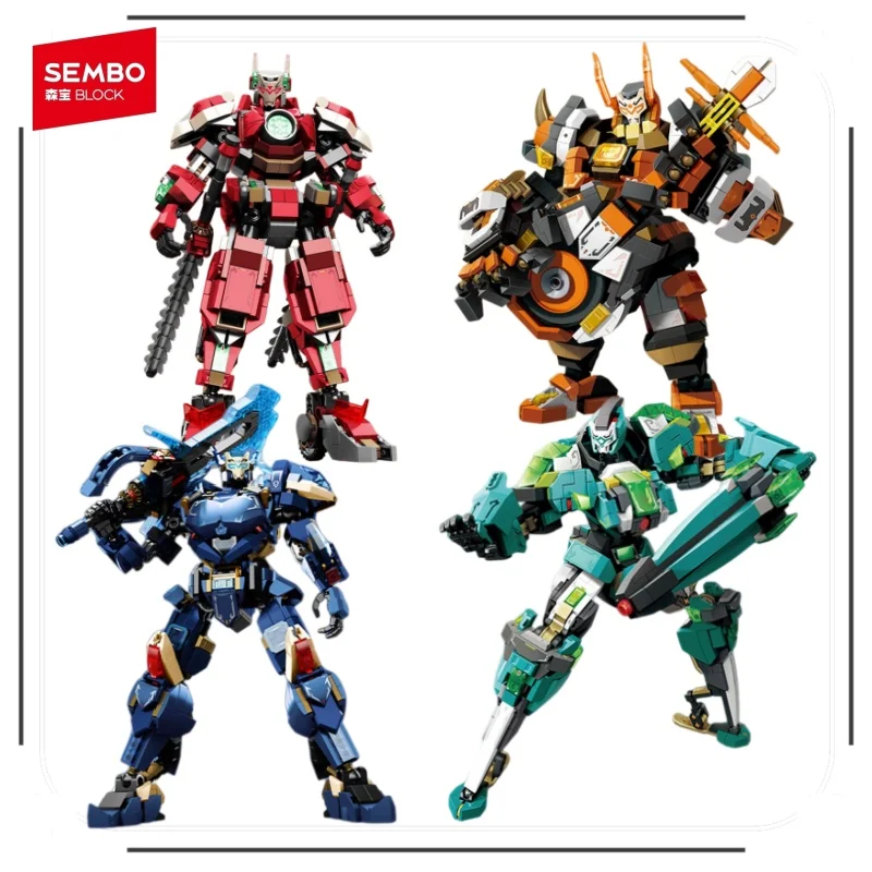 SEMBO BLOCK Fengshen Bang Four Devil Kings Mecha Model Puzzle Assembling Building Blocks Children Birthday Gift Toys